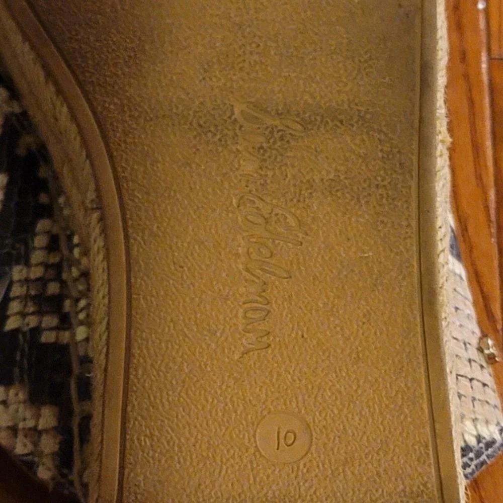 Sam Edelman Natty Platform Leather Espadrille Sandal Snakeskin Boho Casual 10M